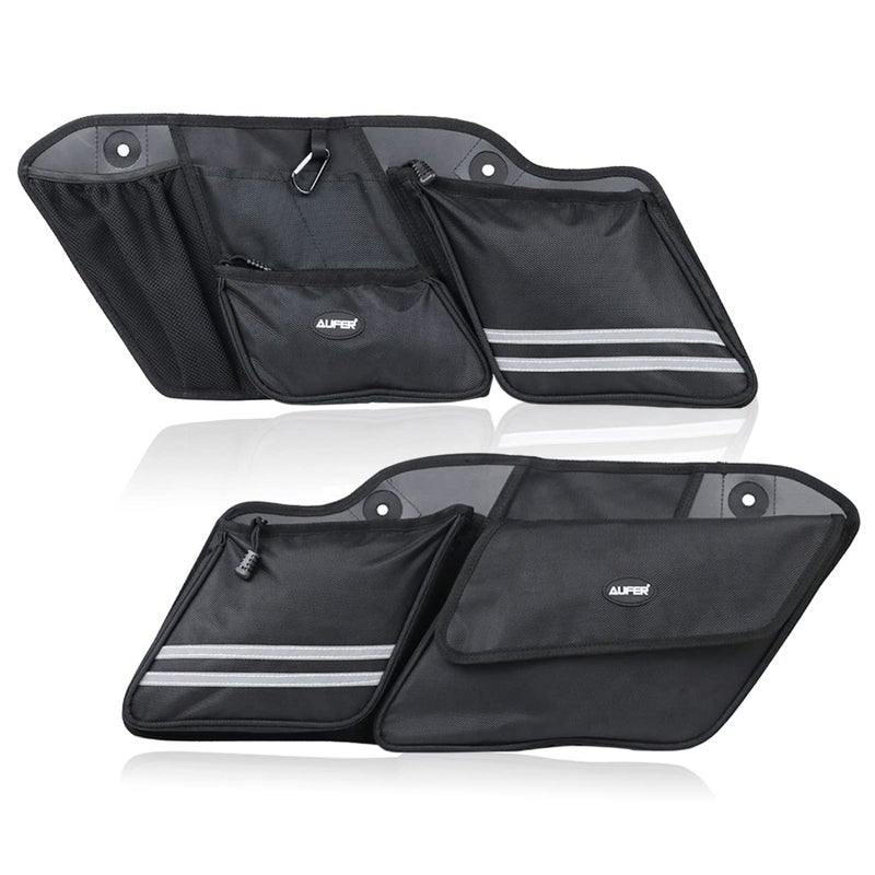 AUFER 2PCS Hard Saddlebag Side Organizer Bag Compatible With For 2014-2024 Touring Street Glide Road King Road Glide Electra Glide Saddle Bag Organizers Storage bag(L+R Side) - Image 1